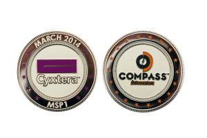 Several Editions of Custom Event Coins: Custom Company Coins Tierpoint 2014. Polished finish with Enamel color.